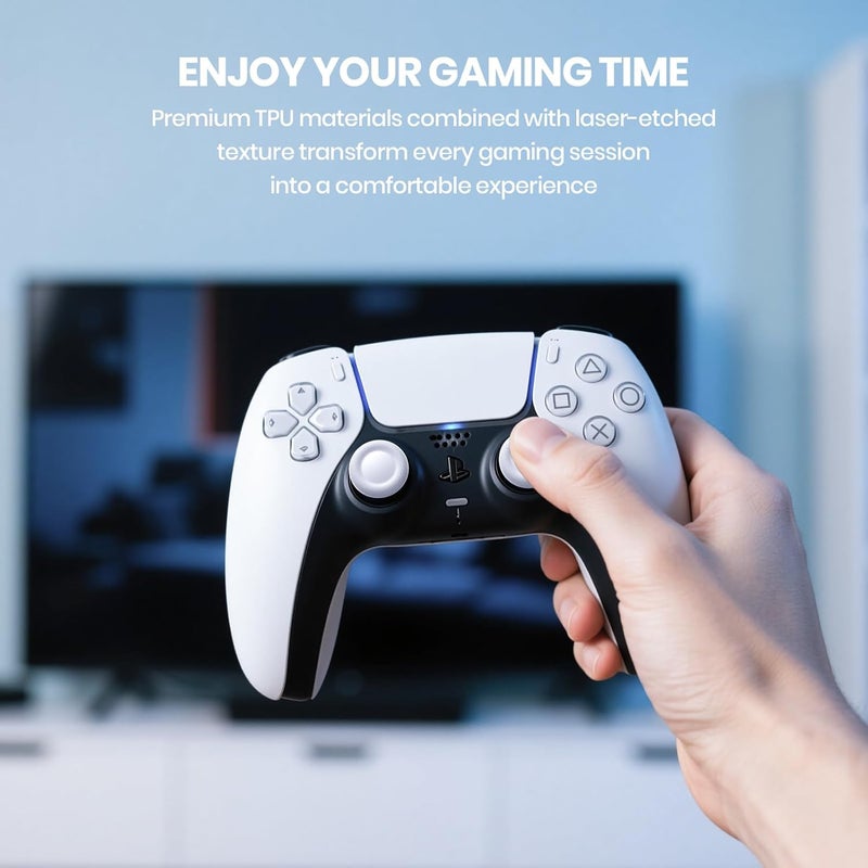 Newdery Joystick Replacement Grip Caps for PS4/PS5 Controller, for PS4/PS5 Thumb Grips Caps, Anti-Stickiness, Anti-Slip, Anti-Scratch, for PS4/PS5 Joystick Caps Replacement(10pcs) -White - Image 5